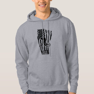Mtb mountainbiken Amerikaanse zwarte  vlag Hoodie