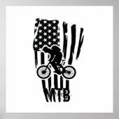Mtb mountainbiken Amerikaanse zwarte  vlag Poster (Voorkant)