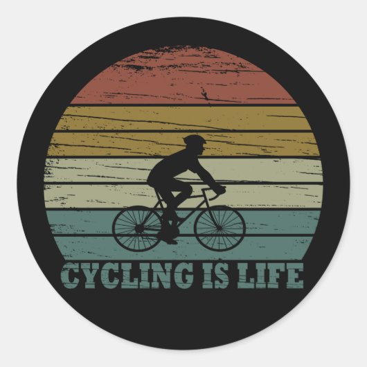 Mtb Mountainbiken Funny Fietsen Ronde Sticker (Voorkant)