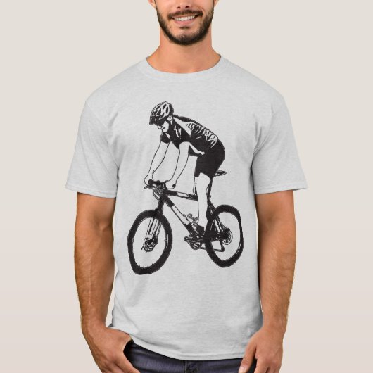 MTB mountainbiking Solo Silhouette, zwart ontwerp T-shirt (Voorkant)