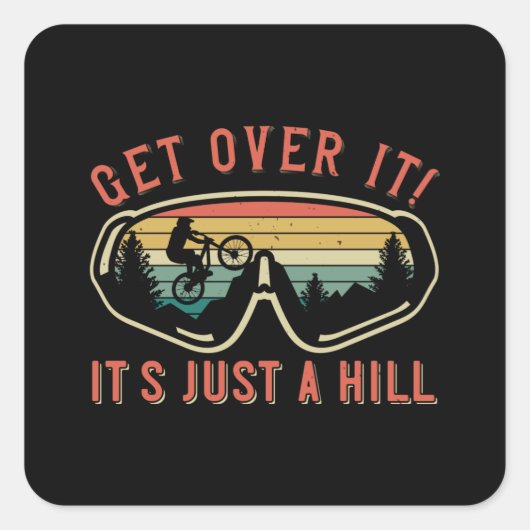 MTB - Overhaal het maar een heuvel Vierkante Sticker (Voorkant)