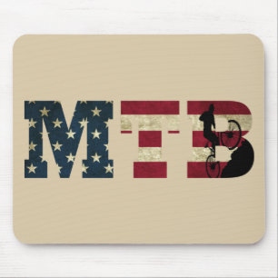 Mtb Patriottische Amerikaanse Vlag Mountainbike Muismat