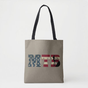 Mtb Patriottische Amerikaanse Vlag Mountainbike Tote Bag