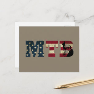 Mtb Patriottische Vintage Amerikaanse Vlag Mountai Feestdagenkaart