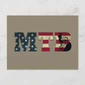 Mtb Patriottische Vintage Amerikaanse Vlag Mountai Feestdagenkaart (Voorkant)