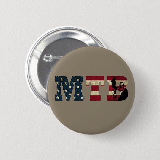 Mtb Patriottische Vintage Amerikaanse Vlag Mountai Ronde Button 5,7 Cm (Voorkant /achterkant)