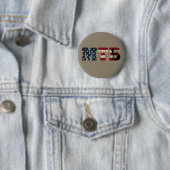 Mtb Patriottische Vintage Amerikaanse Vlag Mountai Ronde Button 5,7 Cm (In situ)