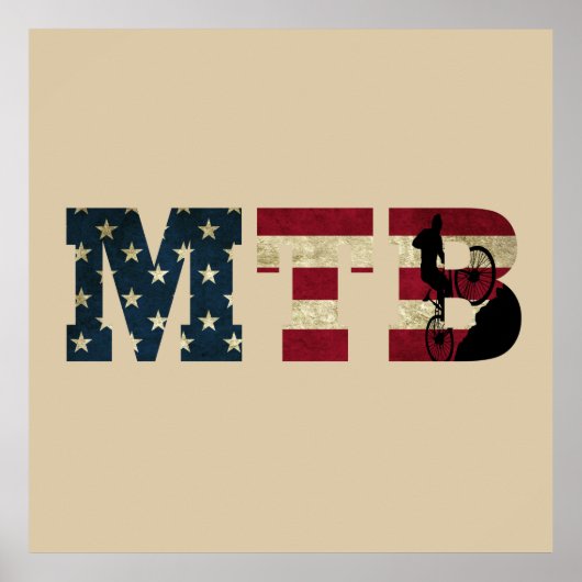 mtb us amerikaanse vintage vlag poster (Voorkant)
