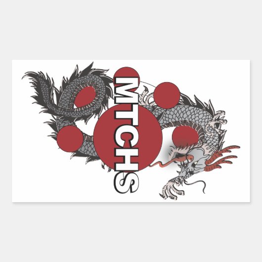 MTCHS Dragon Logo Rechthoekige Sticker (Voorkant)