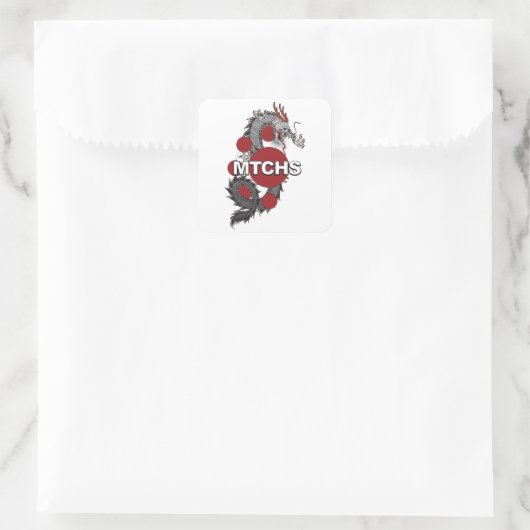 MTCHS Dragon Logo Vierkante Sticker (Tas)