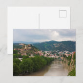 Mt'k'vari rivier stromend, Tbilisi Briefkaart (Voorkant / Achterkant)