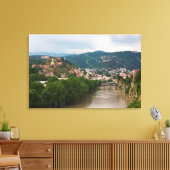 Mt'k'vari rivier stromend, Tbilisi Canvas Afdruk (Insitu (Woonkamer))