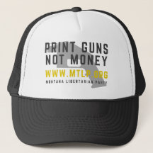 MTLP Print Pistolen Niet Geld Trucker Hat