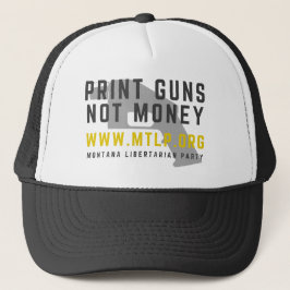 MTLP Print Pistolen Niet Geld Trucker Hat Pet