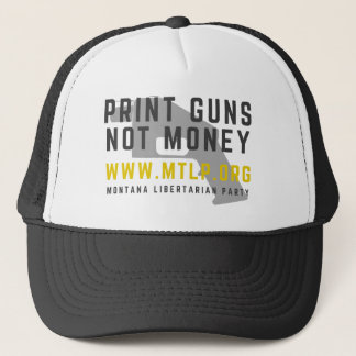 MTLP Print Pistolen Niet Geld Trucker Hat Trucker Pet