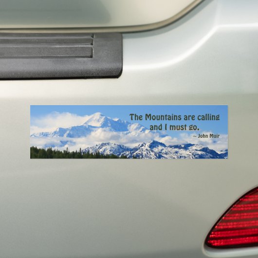 Mtns bellen/Denali - J Muir Bumpersticker (Op auto)