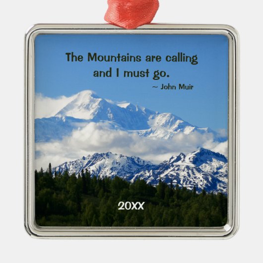 Mtns bellen/Denali - John Muir Keepslag Metalen Ornament (Voorkant)