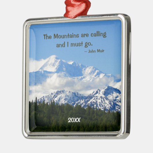 Mtns bellen/Denali - John Muir Keepslag Metalen Ornament (Links)