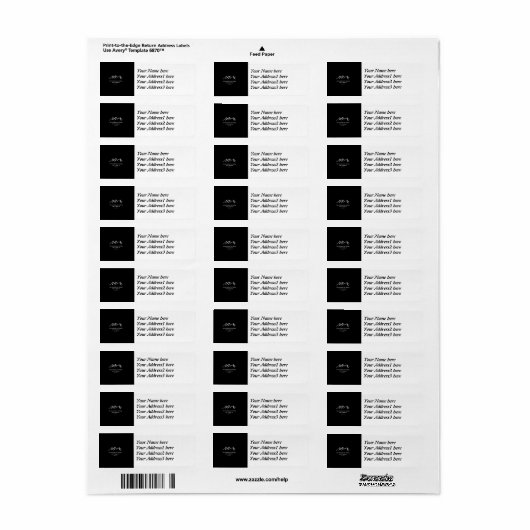 Mtns bellen/Snowy blizzard op Black Design Etiket (Full Sheet)