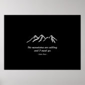 Mtns bellen/Snowy blizzard op Black Design Poster (Voorkant)