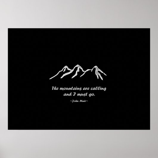 Mtns bellen/Snowy blizzard op Black Design Poster (Voorkant)