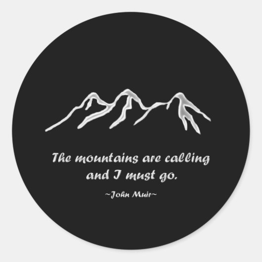 Mtns bellen/Snowy blizzard op Black Design Ronde Sticker (Voorkant)
