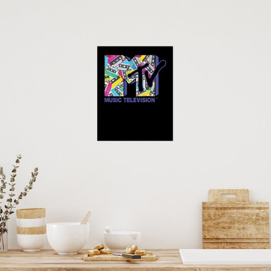 MTV-Logo met 80-tapes Retro Poster (Keuken)