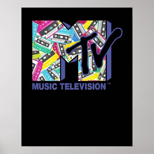 MTV-Logo met 80-tapes Retro Poster (Voorkant)