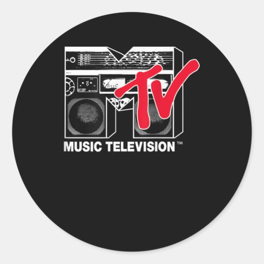 MTV Logo Red Boombox Grafisch Ronde Sticker (Voorkant)