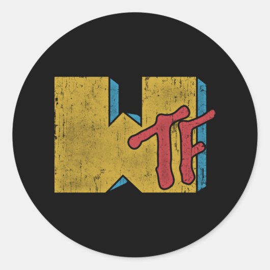 Mtv Logo WTF-stijl met speciale kleuren Ronde Sticker (Voorkant)
