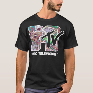 MTV Music Television Astronaut Collage Logo Fill T-shirt