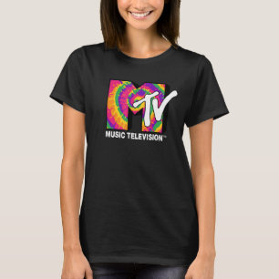 MTV Muziek Televisie Spin Art Rainbow Fill Logo T-shirt