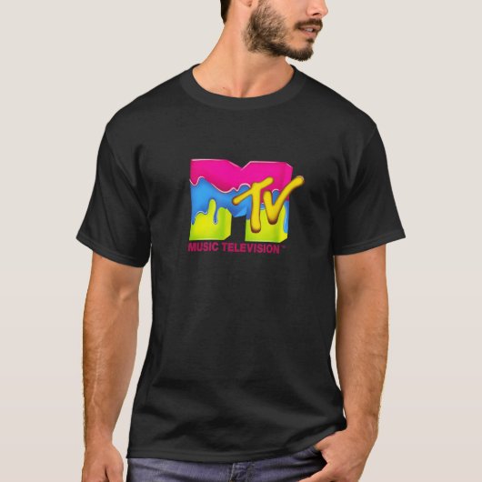 MTV Neon Paint Drip Retro Logo T-shirt (Voorkant)