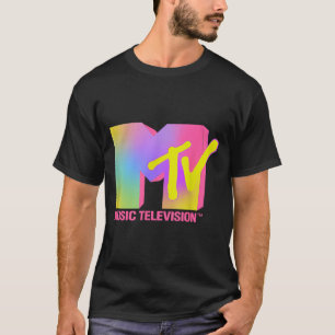 MTV Roze Neon Retro Muziektelevisie T-shirt