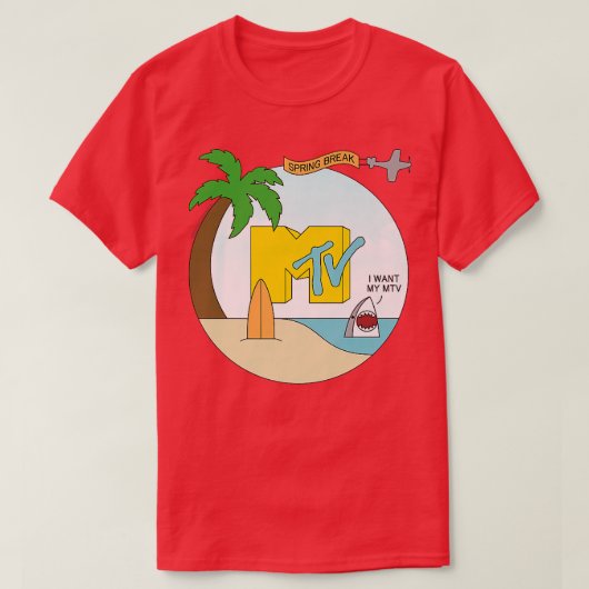 MTV Spring Break Shark Graphic T-shirt (Design voorkant)