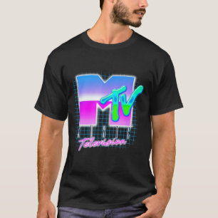 MTV Vaporwave-raster met neon-retro-esthetiek T-shirt