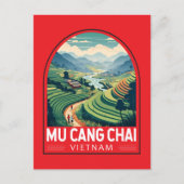 Mu Cang Chai Vietnam Reizen Retro Embleem Briefkaart (Voorkant)