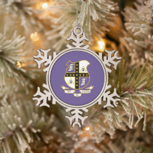 Mu Phi Epsilon Wapen van de Orde Tin Sneeuwvlok Ornament