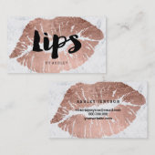 MUA make-up lips roos gouden typografie marmer Visitekaartje (Voorkant / Achterkant)