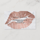MUA make-up lips roos gouden typografie marmer Visitekaartje (Achterkant)