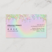 MUA Makeup Artist Holographic Rainbow Glitter Drip Visitekaartje (Achterkant)