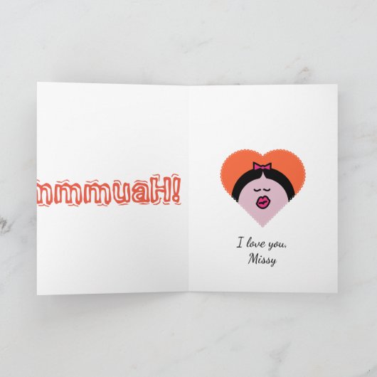 Muah! Kiss Emoji Feestdagen Kaart (Binnen)