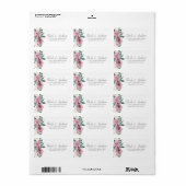 Muave Waterverf Rozen Bloemen Adres Etiket (Full Sheet)