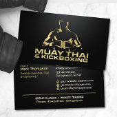 Muay Thai and Kickboxing Coach - Black and Gold Visitekaartje