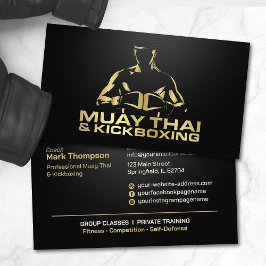 Muay Thai and Kickboxing Coach - Black and Gold Visitekaartje