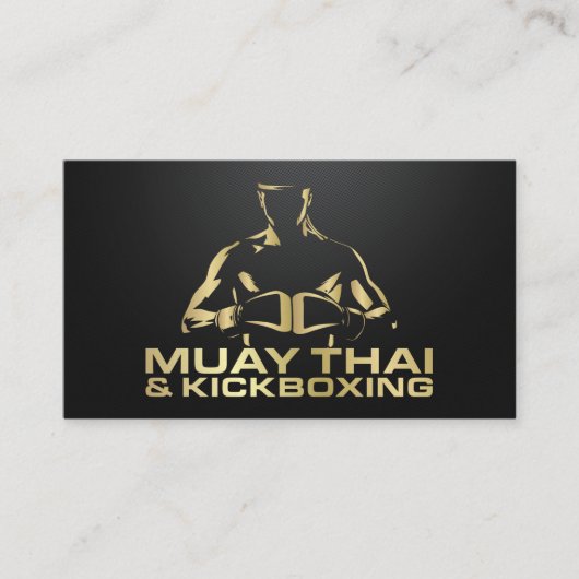 Muay Thai and Kickboxing Coach - Black and Gold Visitekaartje (Voorkant)