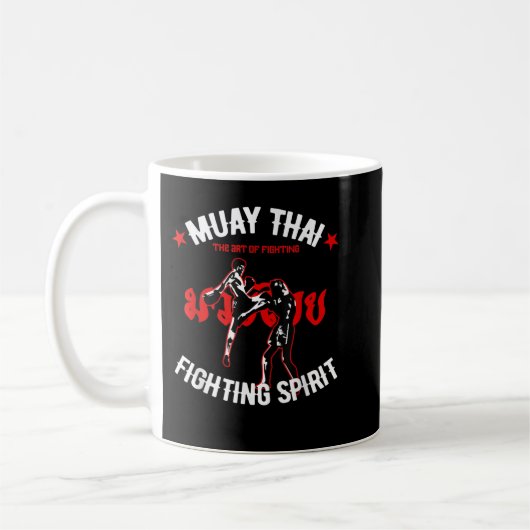 Muay Thai Art Fighting Kickboxing Retro MMA Gym Koffiemok (Links)