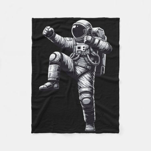 Muay Thai Astronaut Kickboksen Fleece Deken (Voorkant)