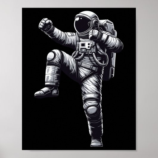 Muay Thai Astronaut Kickboksen Poster (Voorkant)