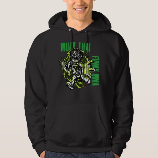 Muay Thai Astronaut Monkey, Space, Mma, Fighting Hoodie (Voorkant)